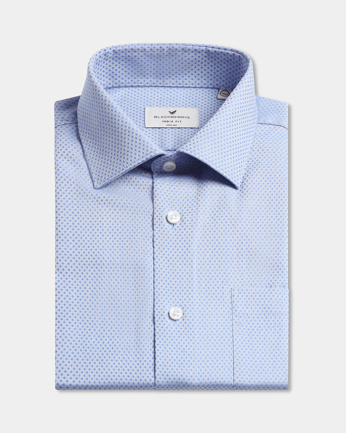 Light Blue Staples Dobby Formal Shirts - Bernard