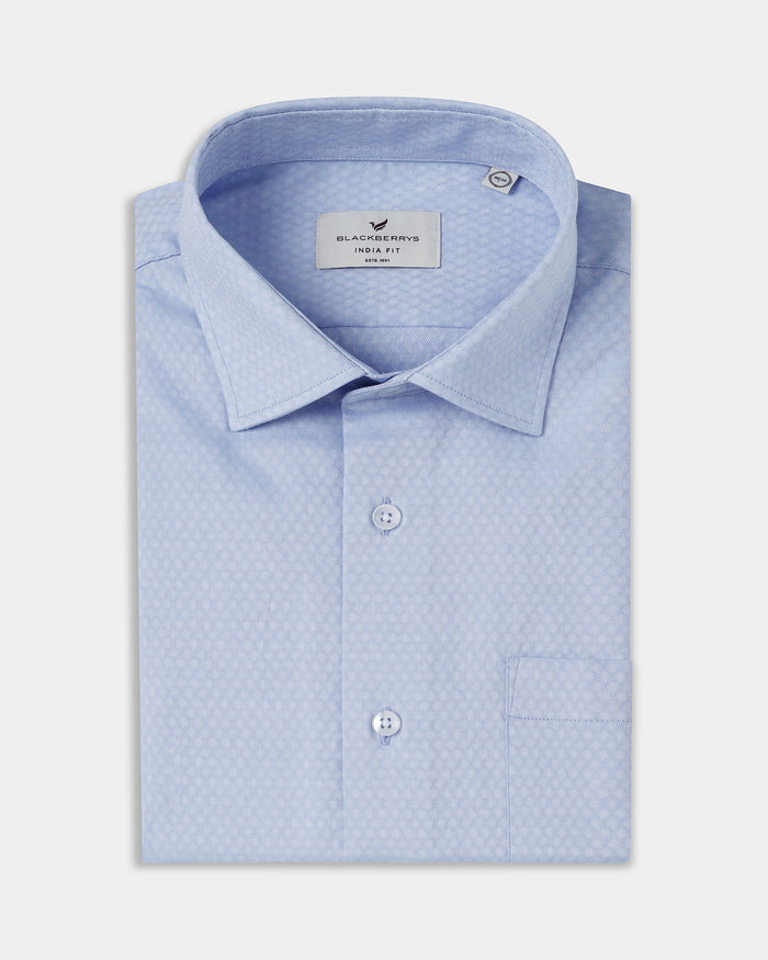Light Blue Staples Dobby Formal Shirts - Hydra