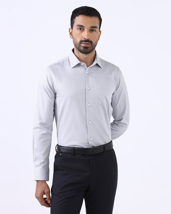 LONG SLEEVE SLIM FIT DOBBY SHIRT