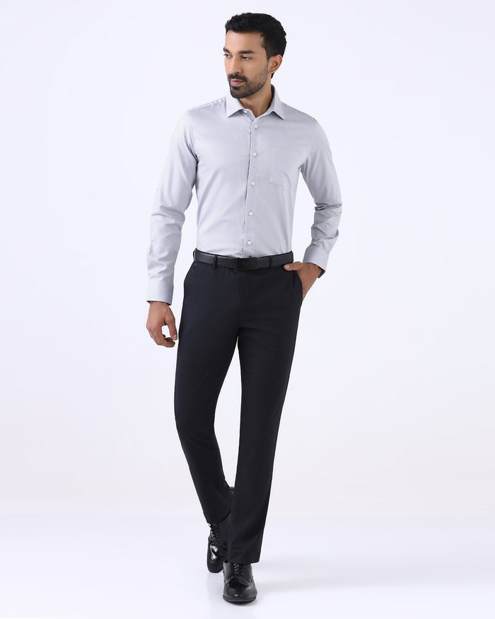 Light Grey Staples Dobby Formal Shirts - Bernard