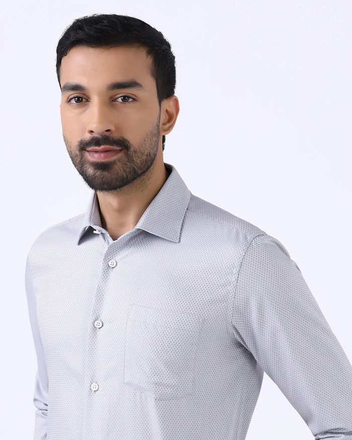 Light Grey Staples Dobby Formal Shirts - Bernard