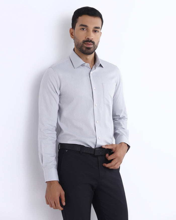 Light Grey Staples Dobby Formal Shirts - Bernard