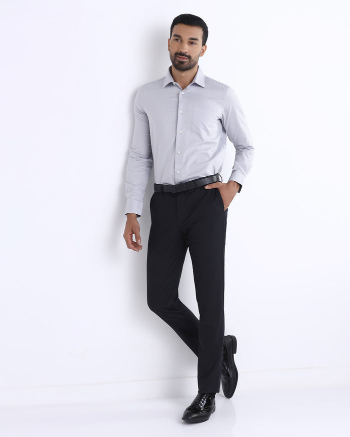 Light Grey Staples Dobby Formal Shirts - Bernard