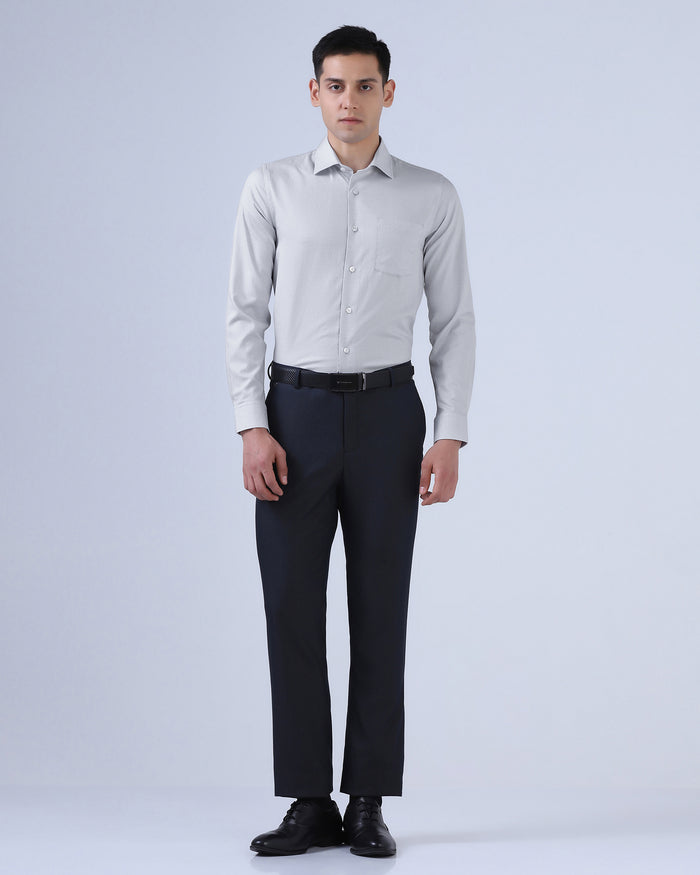 Light Grey Staples Dobby Formal Shirts - Hydra