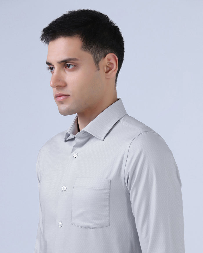 Light Grey Staples Dobby Formal Shirts - Hydra