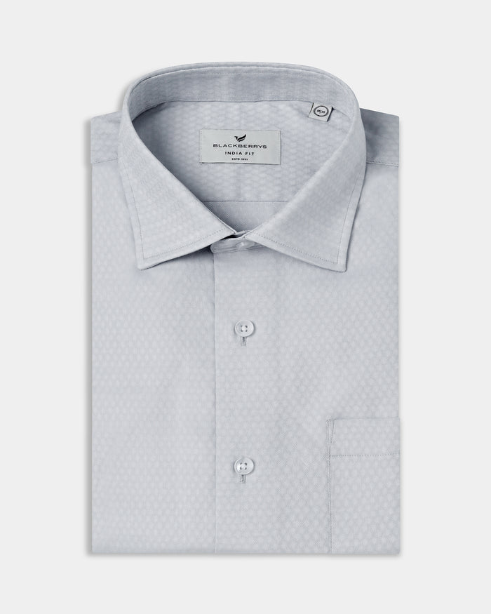 Light Grey Staples Dobby Formal Shirts - Hydra
