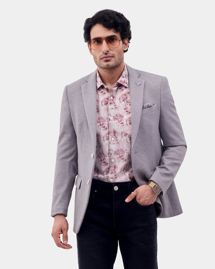Light Grey Textured Blazer - Caleb