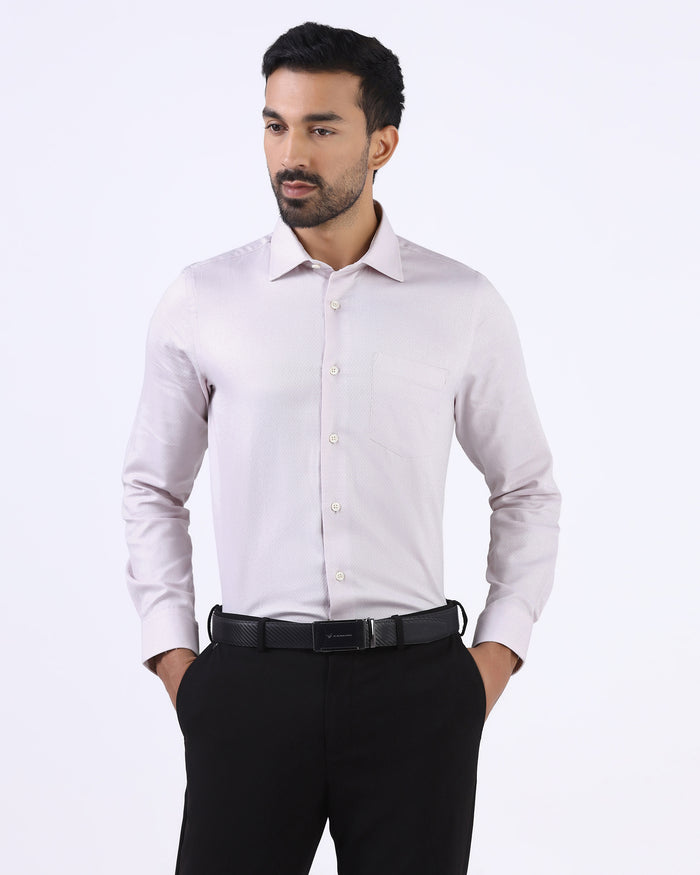 LONG SLEEVE SLIM FIT DOBBY SHIRT