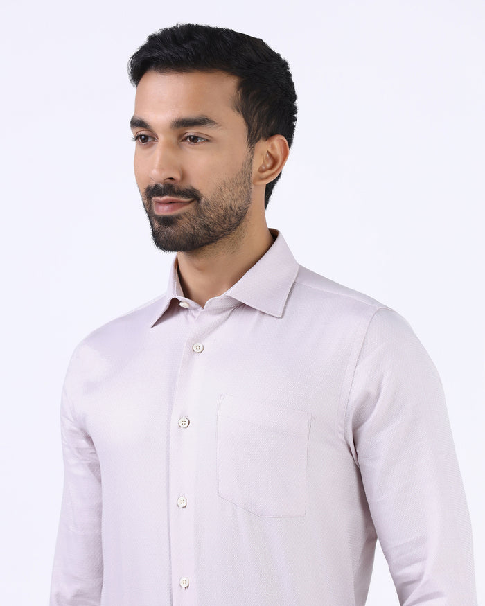 Light Pink Staples Dobby Formal Shirts - Bridget