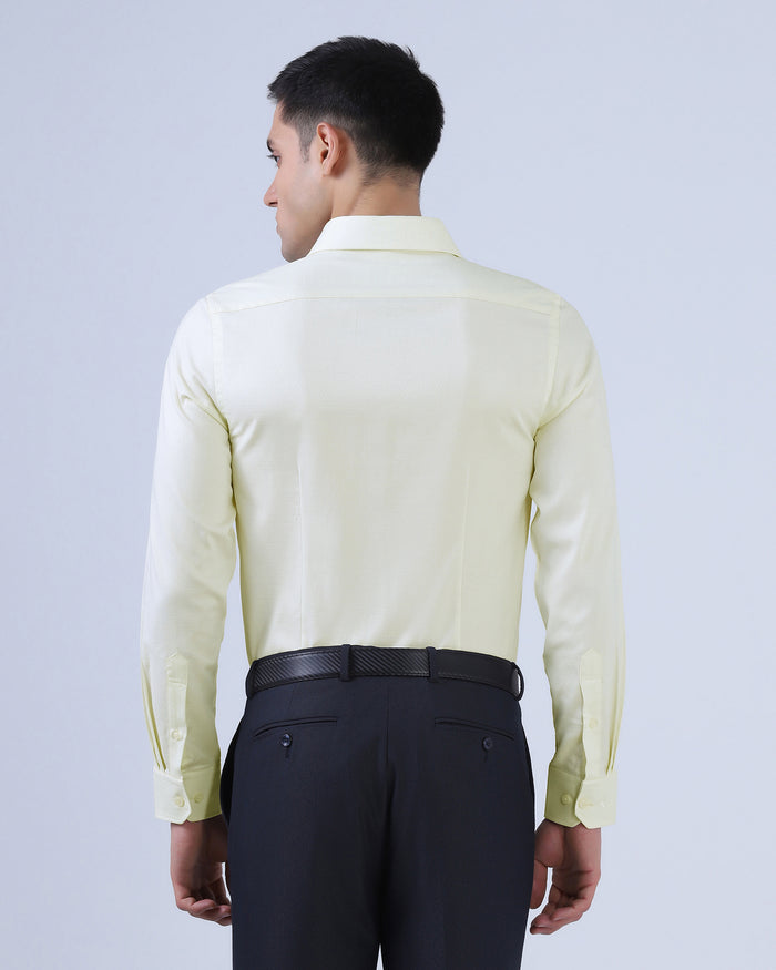 Light Yellow Textured Formal Shirts - Hydra