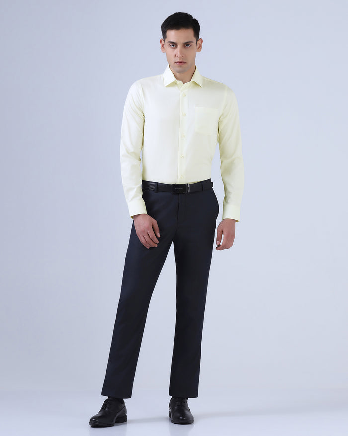 Light Yellow Textured Formal Shirts - Hydra