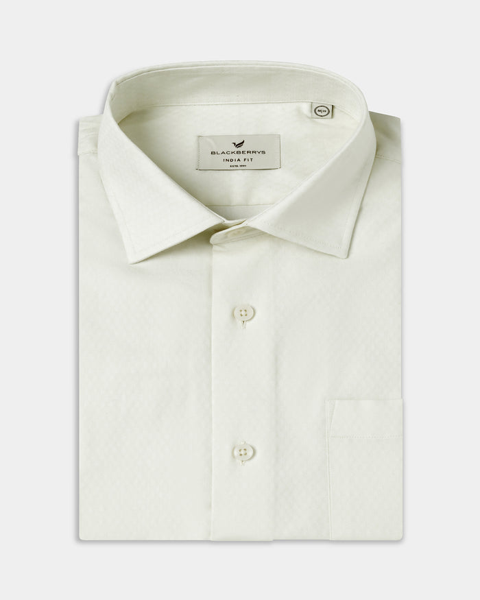 Light Yellow Textured Formal Shirts - Hydra