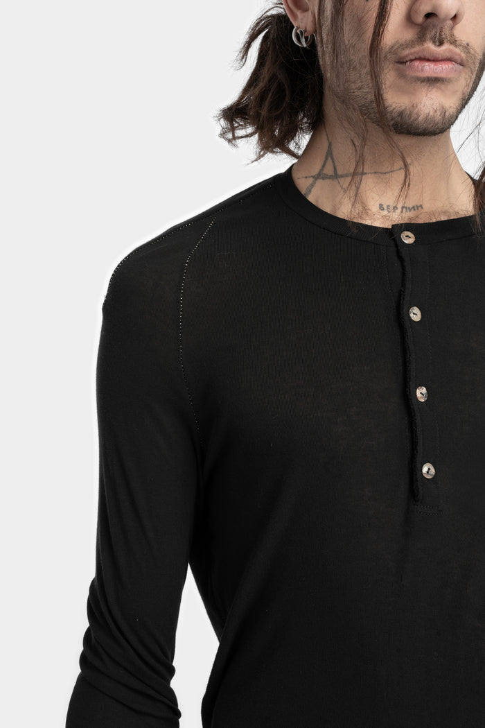 Marc Point | AW24 - Lightweight wool / silk ls henley T-Shirt