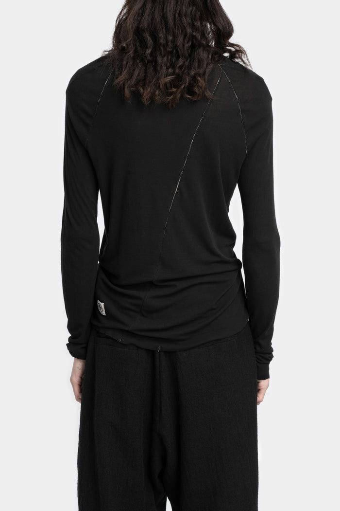 Marc Point | AW24 - Lightweight wool / silk turtleneck ls T-Shirt, Black