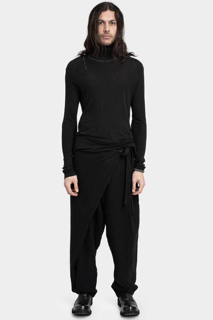 Marc Point | AW24 - Lightweight wool / silk turtleneck ls T-Shirt, Black