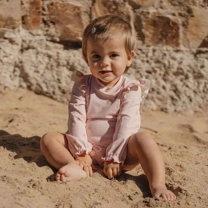 Little Dutch® Otroške enodelne kopalke z dolgimi rokavi Dreamy Seashells Little Dutch