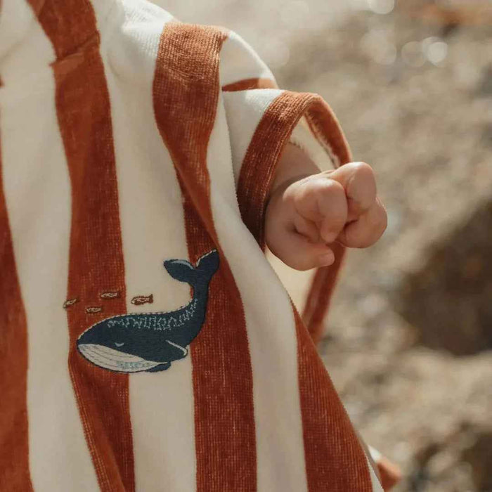 Little Dutch® Pončo za plažo Ocean World Brown Stripe Little Dutch