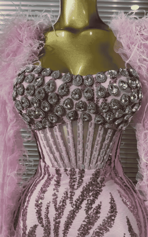Liza Strapless Crystal Sequin Bodycon Mini Dress With Shawl