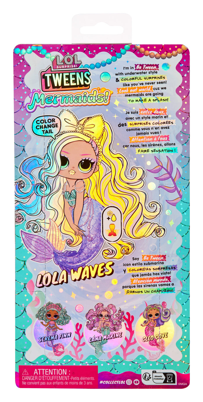 L.O.L. Surprise Tweens Mermaid Fashion Doll Lola Waves with Color Change Tail