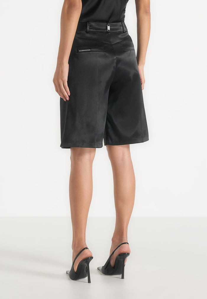 lorette-twin-pleat-satin-shorts-black