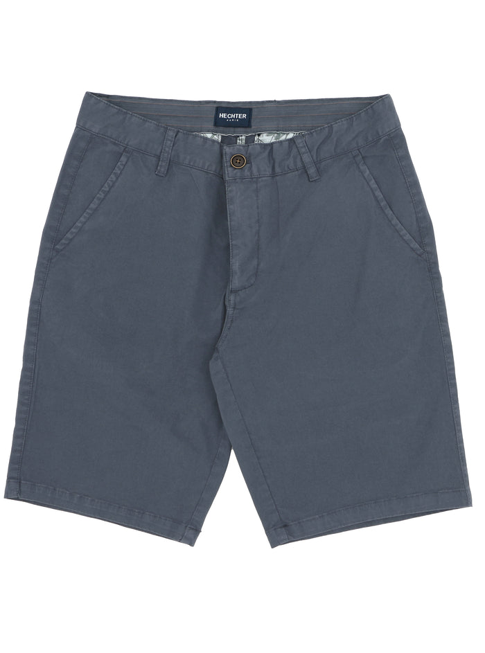 Lucas Blue Grey Cotton Blend Shorts