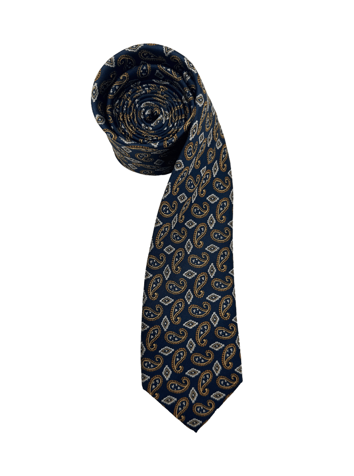 Madison Gold Paisley Silk Tie