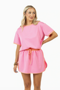 pink and orange matching skort set