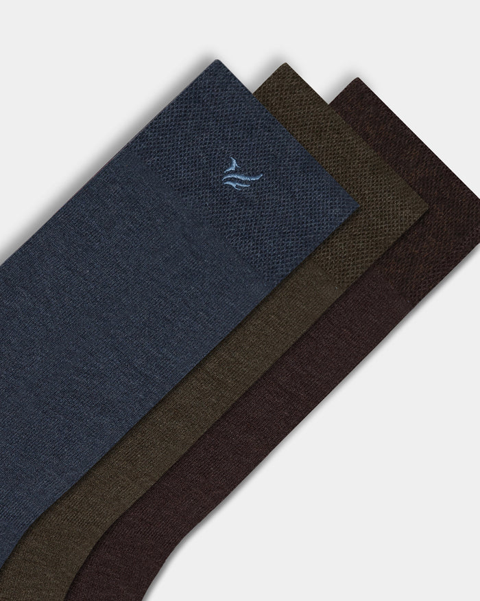 Mercerised Cotton Crew Length Socks Pack of 3 - Billy