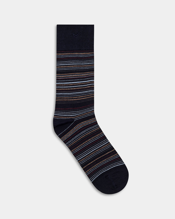 Mercerised Cotton Crew Length Socks Pack of 3 - Blaze