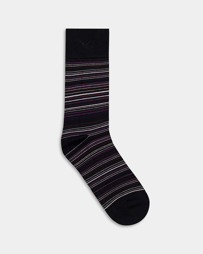 Mercerised Cotton Crew Length Socks Pack of 3 - Blaze