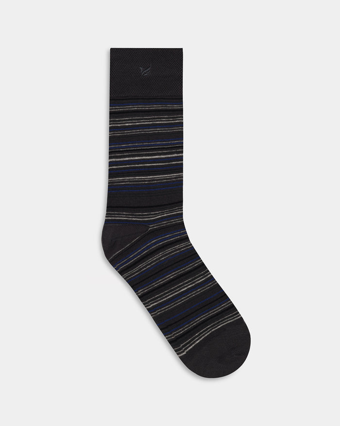 Mercerised Cotton Crew Length Socks Pack of 3 - Blaze