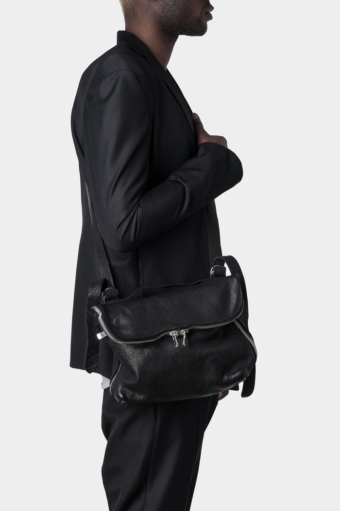 GUIDI M100 - Messenger bag, Black / Full Grain Horse Leather