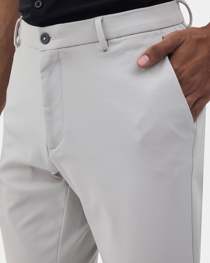 Mid Grey Solid Khakis - Ziea