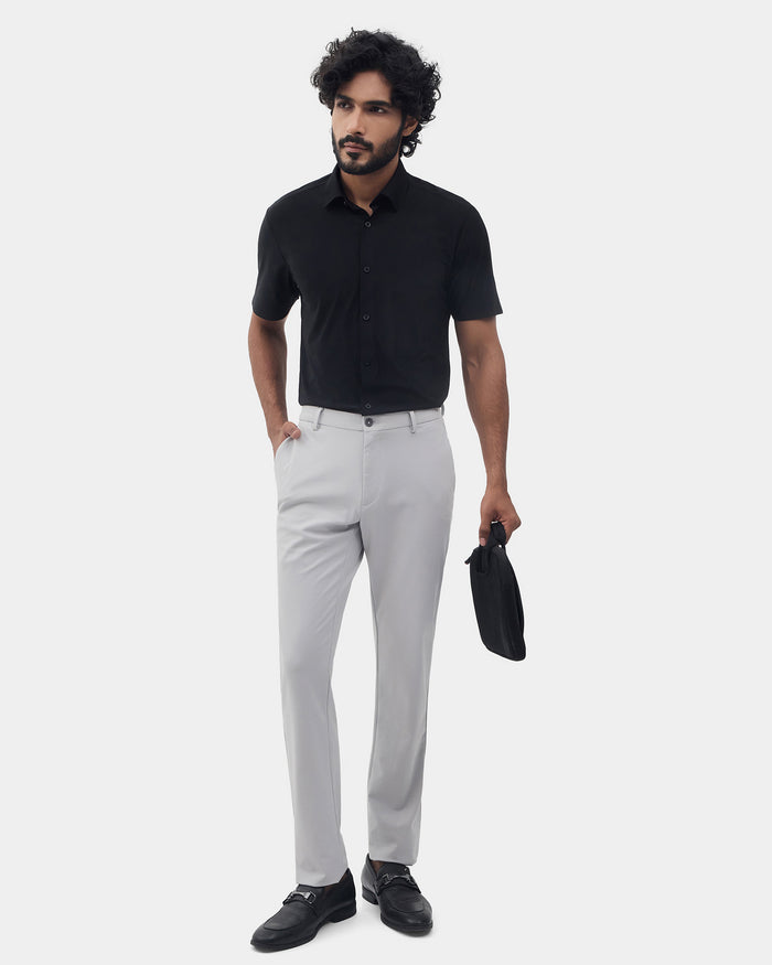 Mid Grey Solid Khakis - Ziea