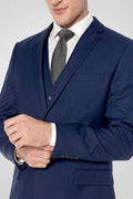 Midnight Blue 3 Piece Slim Fit Suit with Vest
