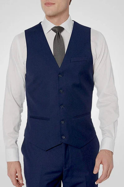 Midnight Blue 3 Piece Slim Fit Suit with Vest