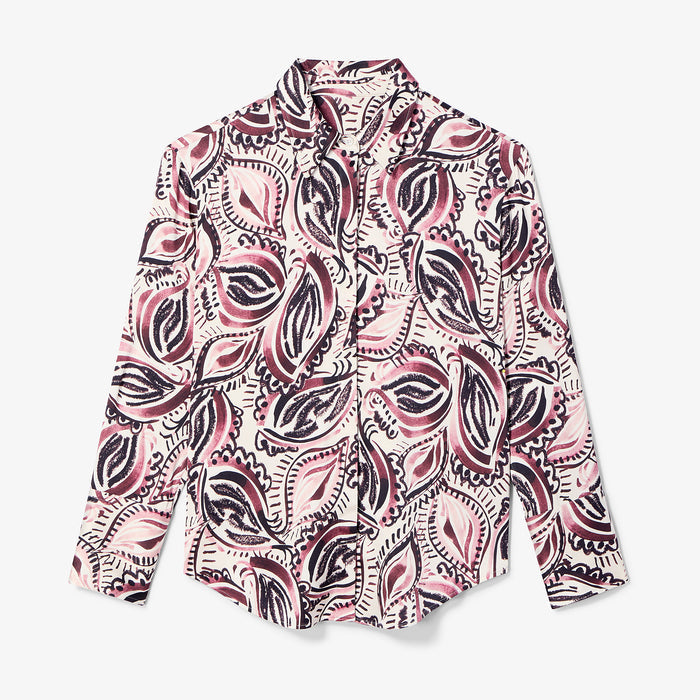 Patterned shirt on a light gray background