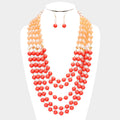 Multi Strand Beaded Bib Necklace