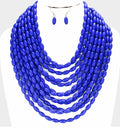 Multi Strand Oval Necklace Set