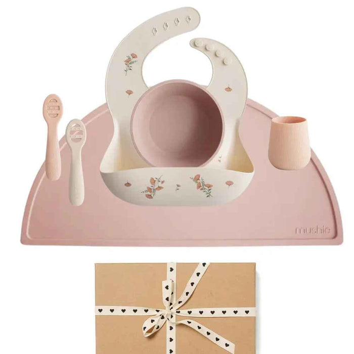 Mushie® Komplet za prvo hranjenje Blush Mushie