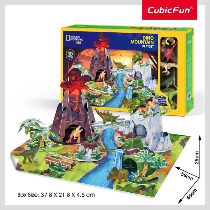 National Geographic Kids 3D Puzzle Dino Mountain Playset 54-pieces