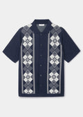 Navy Argyle Jacquard Polo, Polo Shirt - SIRPLUS