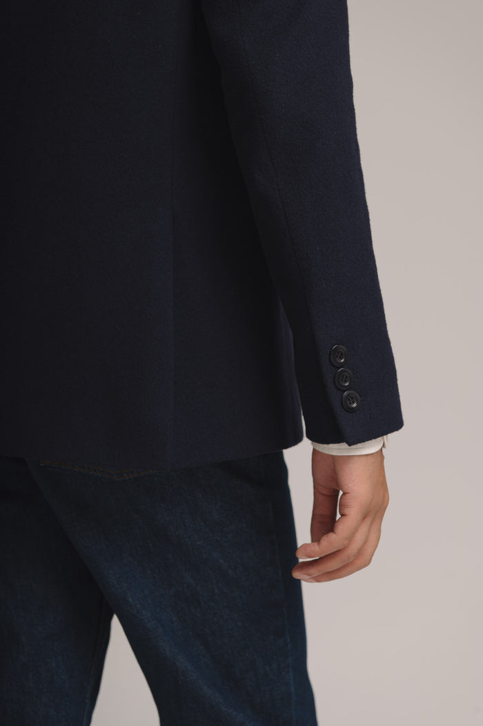 Navy Cashmere Nehru Jacket, Nehru Jacket - SIRPLUS
