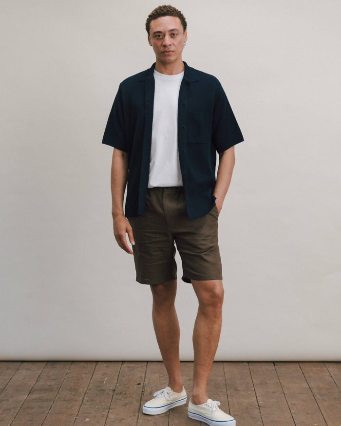 Navy Cotton Knit Polo