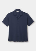 Navy Graph Jersey Cuban Shirt, Polo Shirt - SIRPLUS
