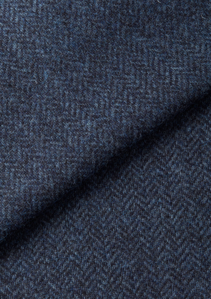 Navy Harris Tweed Nehru Jacket, Nehru Jacket - SIRPLUS