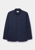 Navy Herringbone Cotton Linen Nehru Jacket, Nehru Jacket - SIRPLUS