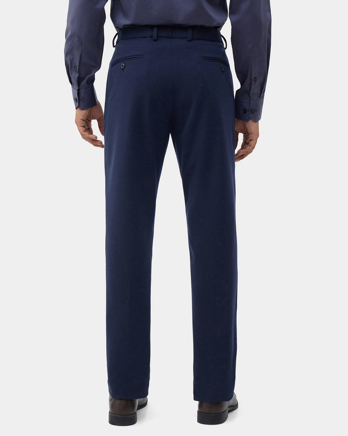 Navy Knitalia Solid Formal Trouser - Clark