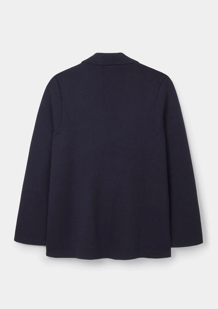 Navy Merino Knit Blazer, Knit Blazer - SIRPLUS
