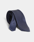 Navy Silk Jacquard Tie - Barclay